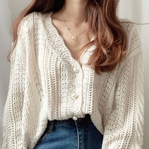 TEMU 여성용 가을 신상 컬렉션, 인기 있는 한국 가을 의류, 스타일리시한 V넥 스웨터, 레이스 디자인으로 세련되게 제작된 긴소매 단색 여성 스웨터, 탑