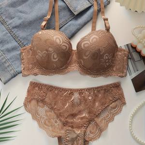 TEMU 1세트 # 측면 서포트용 초슬림 언더와이어 사이즈 조절형 보정 브라, 처짐 방지, 가슴살집, 레이스, 씬 스타일
