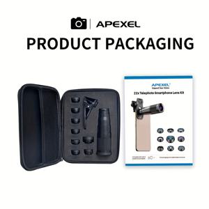 TEMU APEXEL 10In1 스마트폰 렌즈 키트, 텔레포토, 광각, 매크로, 피쉬아이 렌즈 (Cpl/Star/Flow/Radial 필터 포함)