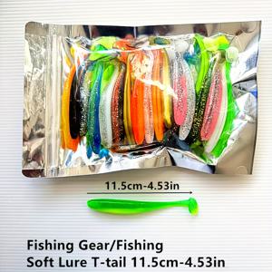 TEMU 40개 낚시 미끼 세트 (T테일 소프트 베이트 및 PVC 클립 포함). 낚시 용품 제작을 위해 설계되었습니다. 물속에서 다이나믹하게 흔들어가는 사실적인 물고기 모양으로 물고기를 유인하며, 바닷물 및 민물 낚시에 적합합니다.