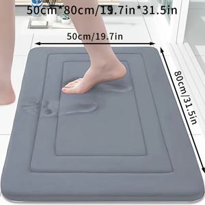 TEMU 속건성 욕실 매트 - 미끄럼 방지, 세탁기 사용 가능, 부드럽고 편안함, 기하학적 디자인, 폴리에스터 소재, 욕실, 주방 및 침실에 적합, 욕실 매트 | 모던 욕실 데코 | 내구성 좋은 욕실 매트, 욕조 매트