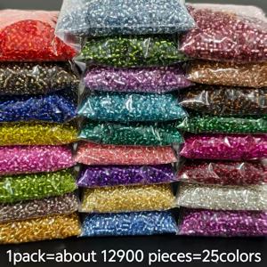 TEMU 12900개 2mm 25가지 생동감 넘치는 색상, 고품질 유리 구슬, 팔찌, 목걸이 및 주얼리 제작 액세서리, 목걸이 디자인, 패션 액센트, 장식용 구슬, 내구성 있는 구슬, 수공예 재료, 구슬 수집가, 공예 애호가, 구슬 공예 용품