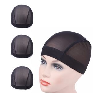 TEMU 3개 세트 메쉬 가발 캡, 와이드 밴드 탄력성 가발 캡, 블랙 메쉬 캡, 사이즈 M