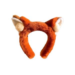 TEMU 귀여운 토끼 여우귀 플러시 헤어밴드, 가을 겨울 세안용 캐릭터 헤어 액세서리. 사진, 공연, 파티, 코믹컨, 사진 소품 등에 이상적