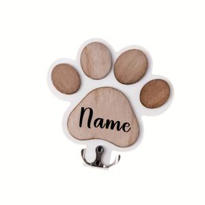 TEMU 개인 맞춤 발자국 나무 강아지 로프 후크 | 목걸이 및 코트에 적합한 맞춤 조각 벽걸이 후크, 내구성 있는 나무 디자인, 애완동물 애호가를 위한 완벽한 장식 기념 선물