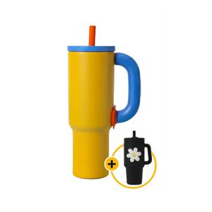 TEMU 블라썸하우스 1200ml 대용량 텀블러 빨대 포함 키링 증정 (디자인 랜덤) 보온병