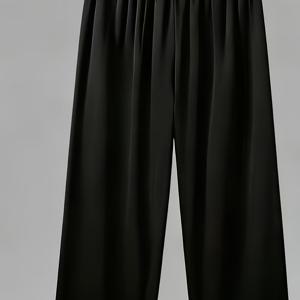 TEMU 남성용 루즈핏 수면 & 라운지 팬츠 - 단색 - 파자마 바지, 세탁기 사용 가능한 편안한 잠옷, 침대 및 여행용, 캐주얼 웨어 (패널 없음) - 18세 이상 남성용 베이직 스타일 긴 바지
