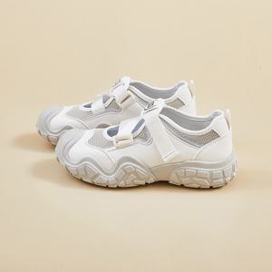 TEMU 여성용 신상 봄/여름 스트랩형 통기성 메쉬 소프트 밑창 스니커즈, 미끄럼 방지 신발, 여성 신발