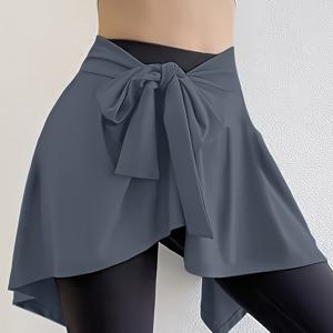 TEMU 여성용 스포티 패션 레이스업 미니 스커트, 테니스 스커트, 엉덩이 커버 피트니스 요가 러닝 스커트, 훔쳐보기 방지