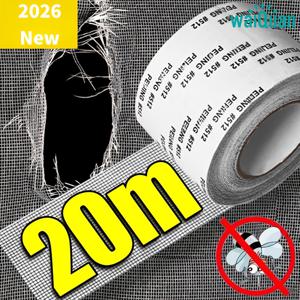 TEMU 20M 창문 방충망 수리 테이프 자가 점착 방수 방충망 손상 구멍 수리 패치 스티커 방충망문 모기 방지 메시 테이프 회색