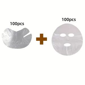 TEMU 초박형 일회용 페이셜 마스크 시트, 투명 플라스틱 PE 마스크 페이퍼, 일회용 페이셜 프레시니스 마스크 - 가정 및 여행용 SPA/전원 불필요, 페이셜 뷰티 메이크업 도구 액세서리, 미용 및 개인 사용에 적합, 여름용