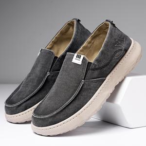 TEMU 남성용 캔버스 신발, 단색, 루즈핏, 편안하고 다용도, 워싱된 원단으로 제작, 스타일리시한 슬립온 디자인, 튼튼한 스티치 밑창, 공장에서 직접 공급