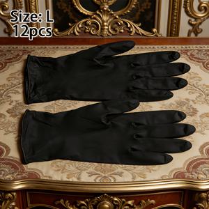 TEMU 블랙 일회용 가정용 니트릴 장갑, 재사용 가능, 높은 신축성, 左右수용, 명절 선물용, 가정 청소용, 주방 설거지용, 매니큐어 및 미용용, 청소용 장갑, 집안일용 장갑