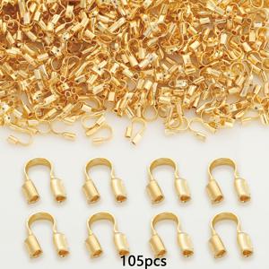 TEMU 약 4mm U자형 버클 105개, 엔드 튜브 클램프, 마구간 모양 버클, U자형 포지셔닝 라인 튜브, 라인 패키지 버클, 체인 엔드 추가 커넥터, 팔찌, 목걸이, 발찌, 귀걸이 직조에 적합