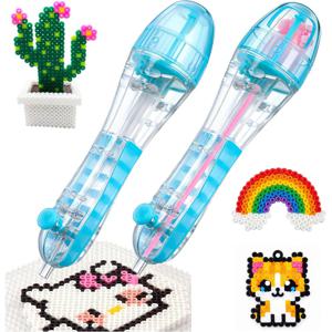 TEMU 2/4개입 멜트 비드 펜, 자동 멜트 비드 펜, 2.6mm 핫 멜트 비드 세트, 휴일용, 멜트 비드 비딩 공예 세트, 크리스마스 생일 선물로 적합