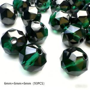 TEMU 93개/63개/52개 세미글라스 그린 & 블랙 비즈 - 다면체 반짝이는 수직홀, 주얼리 제작, DIY 공예, 폰케이스 비즈, 커튼 장식용 - 팔찌, 목걸이, 귀걸이용 루즈 비즈 세트