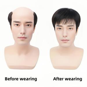 TEMU 남성용 얇은 헤어 패치, 데일리 패치, 모든 헤어 타입에 적합한 편안한 기본 스타일, 볼륨 및 커버리지 강화, 초보자에게 이상적, 간편하고 사용하기 쉬움