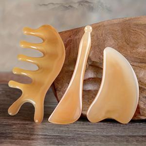 TEMU 3개 Gua Sha 마사지 도구 세트 (빗 및 Gua Sha 보드 포함), 얼굴 및 바디 Gua Sha 및 스파용으로 설계됨. 트리거 포인트 마사지에 적합 - 어머니, 또는 연인을 위한 이상적인 선물이며, 특히 여성에게 적합합니다.