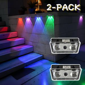 TEMU RGB 태양광 울타리 조명 2개, 야외 정원용; IP44 등급 야외 태양광 벽등, IP44 등급; 태양광 정원 울타리 조명, 파티오, 안뜰, 현관, 대문, 마당, 크리스마스 장식용