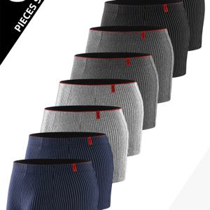TEMU 8개 세트 남성용 플랫 브리프, 피부 친화적 통기성 스타일 베이스 레이어 스포츠 반바지, 청소년용 미드라이즈 스퀘어 컷