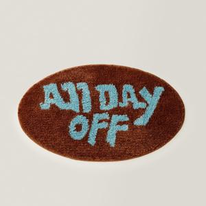 TEMU 페이크 캐시미어 ALL DAY OFF 타원형 재미있는 러그는 욕실, 침실 및 거실 장식에 적합합니다.