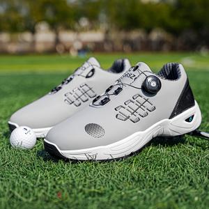 TEMU 남성용 골프 전용 신발, 로터리 버튼 디자인, 야외 활동용 스니커즈, 미끄럼 방지 및 충격 흡수 캐주얼 신발, 프로페셔널 운동용 아웃도어 신발