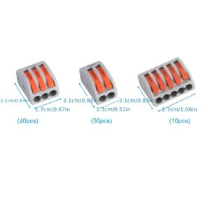 TEMU 소형 전선 커넥터, 접속 커넥터 100개, 레버형 혼합 도체, 3구용 클램프 50개, 2구용 클램프 40개, 5구용 클램프 10개 포함 전기 케이블 블록