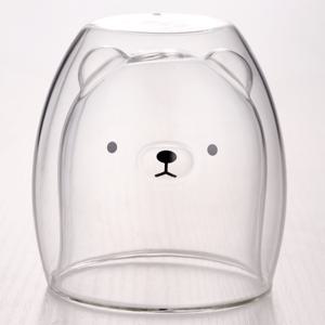 TEMU 창의적 귀여운 곰돌이 이중 레이어 커피 머그 이중 유리컵 만화 동물 우유 유리 레이디 귀여운 선물 크리스마스 선물 201-300ml