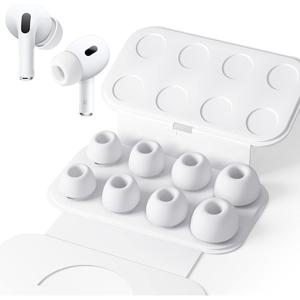 TEMU Airpods Pro/Airpods Pro 2용 실리콘 이어팁 4쌍 (소음 감소 구멍 포함), 휴대 및 교체 용이, 미끄럼 방지 부드러운 실리콘, Airpods Pro 교체용 이어팁