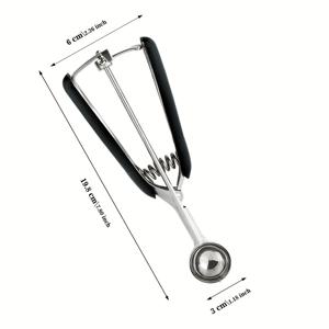 TEMU 1 스테인리스 스틸 스쿱 - 사용하기 쉬운 플라스틱 손잡이 , 다용도 주방 도구, , 과일, 컵케이크 및 쿠키 반죽에 적합, 논스틱, 내구성, 녹슬지 않음