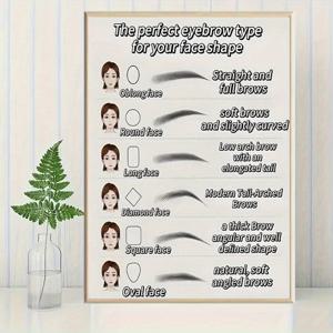 TEMU 2D 평면, (2D 평면) 빈티지 모던 눈썹 쉐이핑 가이드 캔버스 벽 예술 - 8가지 삽화 스타일, 부드러운 곡선 미용실 장식, 가정 사무실 수직 포스터, 프레임 없는 침실 거실 교실 아트 프린트, 교육용 예술 작품, 예술 일러스트레이션, 2D 평면