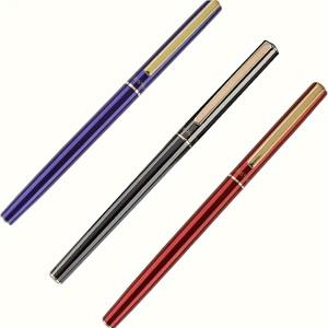 TEMU 1/3개입 인기 고급 건 그레이 메탈 서명 펜, 0.38mm 초극세트 삼각 팁으로 매우 부드러운 필기감, 슬림한 펜 홀더 디자인 - 사무실, 일상 사용 또는 선물용으로 완벽