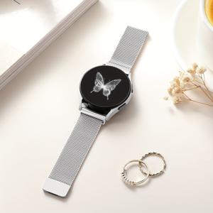TEMU 삼성 7 밴드 40mm 44mm, FE 밴드 40mm 호환 메탈 밴드, 20mm 스테인리스 스틸 메쉬 워치 스트랩 (여성 남성용)