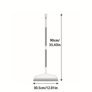 TEMU 1개 가정용 다기능 90cm 경량 미니 에디션 와이퍼 빗자루, 습식 및 건식 유리 와이퍼 겸용, 분리형 내구성 플라스틱 손잡이, 각도 디자인, 주방, 욕실 및 화장실 청소에 적합, 머리카락 및 먼지 효과적으로 제거