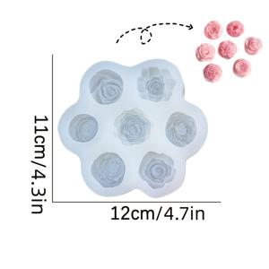 TEMU DIY 왁스 몰드, 7구 꽃 몰드, 소형 플로럴 향초 제작용, 에폭시 수지, 석고, 콘크리트 주조, 홈 데스크탑 분위기 장식, 휴일 선물, 공예 선물에 이상적