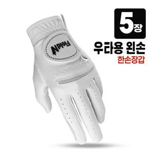 TEMU 5장 블레스트 반양피 골프장갑 천연양피 이중덧댐 남성용 필드앤 화이트
