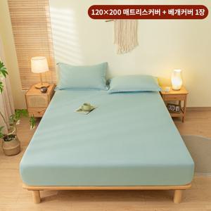 TEMU 따뜻한 침대커버 단색 극세사 매트리스 커버 베갯잇 2개 세트 북유럽 무드 매트리스커버 세트4컬러 정전기 방지