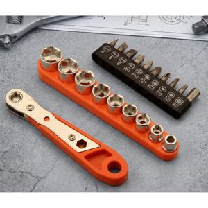 TEMU 다용도 양방향 노동력 절약 라쳇 스크루드라이버 세트, 스틸 다종 스펙 소켓 스크루드라이버, 좁은 공간 유지 보수에 적합, 미끄럼 방지 그립, 수동 작동, 곡선 렌치, 직각 디자인