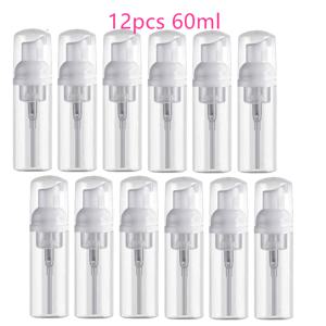 TEMU 12개입 투명 리필 가능 폼 병 펌프 포함 - 30/60ml 휴대용 디스펜서 (로션, 샴푸, 핸드 솝, 바디워시용) - 내구성 플라스틱, 누수 방지, 쉬운 주입 디자인, 가정 및 여행용, 비누 디스펜서, 누수 방지 디자인