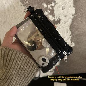 TEMU 일본식 별무늬 도트 투명 파우치, CCD 카메라 가방 수납 파우치 - 배지 및 소형 카드 수납 파우치, 휴대용 투명 시야 수납 가방, 별무늬 도트 프린트 디자인, 투명 뷰잉 윈도우, 걸이형 액세서리와 호환, 다양한 색상 선택 가능, CCD 카메라 가방, 배지 파우치, ID 카드 홀더, 여행용 수납 파우치에 적합