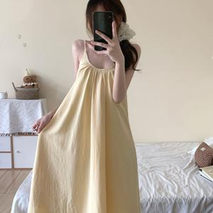 TEMU 여성용 속옷형 브라 패드 내장형 귀엽고 달콤한 여름용 긴 나이트가운, 새로운 섹시 스타일, 수면복 또는 실내복으로 착용 가능, 퓨어 디저어 홈웨어