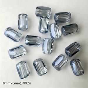 TEMU 6mm x 4mm 37개/8mm x 6mm 37개 원통형 라이트 블루 그레이 다면형 루스 비즈 반짝이는 고급스러운 수직 구멍 루스 비즈 차가운 분위기 주얼리 제작 수제 목걸이 귀걸이 커튼 폰 케이스 공예 추가 비즈 등에 적합