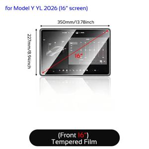 TEMU Tesla Model Y YL 2025-2026 Juniper Launch 16인치 HD 강화 유리 스크린 필름용 16인치 HD 강화 유리 필름 스크린 보호 필름 및 내비게이션 커버, 16인치 HD 강화 유리 필름 추가를 위한 이중 레이어 카드보드 포장