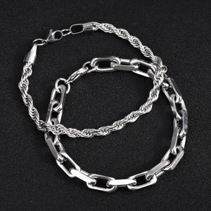 TEMU 2개 세트/패셔너블한 남성용 304 스테인리스 스틸 팔찌, 남녀공용, 핸드메이드, 심플하고 활용도 높은 남성용 팔찌, 남자친구 선물, 남성용 팔찌, 패션 주얼리, 발렌타인데이 선물