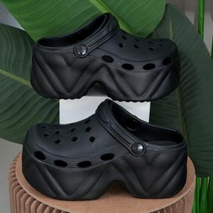 TEMU 2025 신상 인조 커버 하이힐 클로그 샌들 8809, 여성 신발