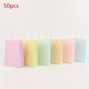 TEMU 50개/100개 마카롱 종이 선물 가방 - 귀여운 파스텔 하트 컷아웃 & 마카롱 디자인, 생일 결혼식 샤워 파티 선물 포장, 사탕 초콜릿 캔디용 장식 트릿 백