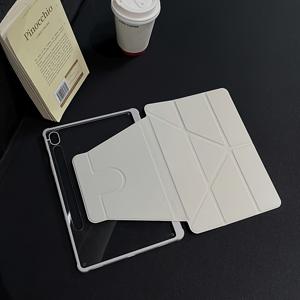 TEMU 삼성 S6 Lite 태블릿 3+Y-폴드 회전형 접힘 방지 A9+ S10FE/S9FE/S9 아크릴 커버 S7+/S7FE/S8+용 회색 보호 케이스