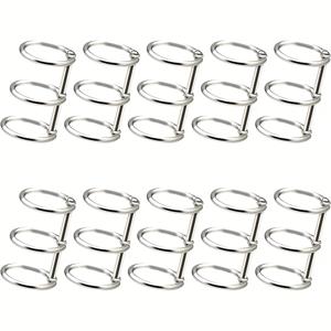 TEMU 10개 3링 금속 루스리프 바인더 링, 내경 20mm DIY 여행 일기장, 포토 앨범, 제본