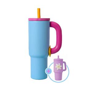 TEMU 블라썸하우스 1200ml 대용량 텀블러 빨대 포함 키링 증정 (디자인 랜덤) 보온병