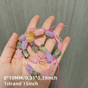 TEMU 자연석, 로즈 쿼츠, 포도석이 혼합된 원통형 비즈, 8X10mm, 광택 처리된 루스 스페이서 비즈, 주얼리 제작용, 목걸이 및 팔찌용 대량 비즈 세트